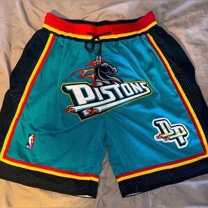 Men’s Detroit Pistons Throwback NBA Shorts 1998-99 Season Just Don Size XL